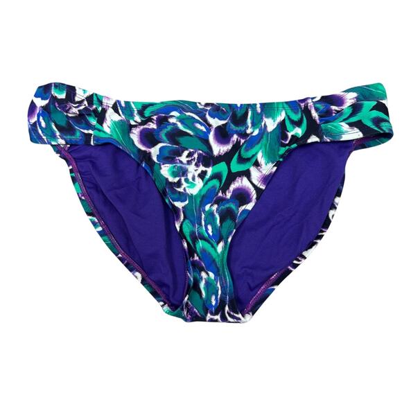 Converse One Star Women Blue Green Feather Print Bikini Swimsuit Bottom S - Picture 2 of 6